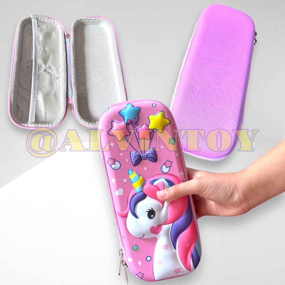 กระเป๋าดินสอไฟเบอร์ซิปรอบ Unicorn - ยูนิคอร์น