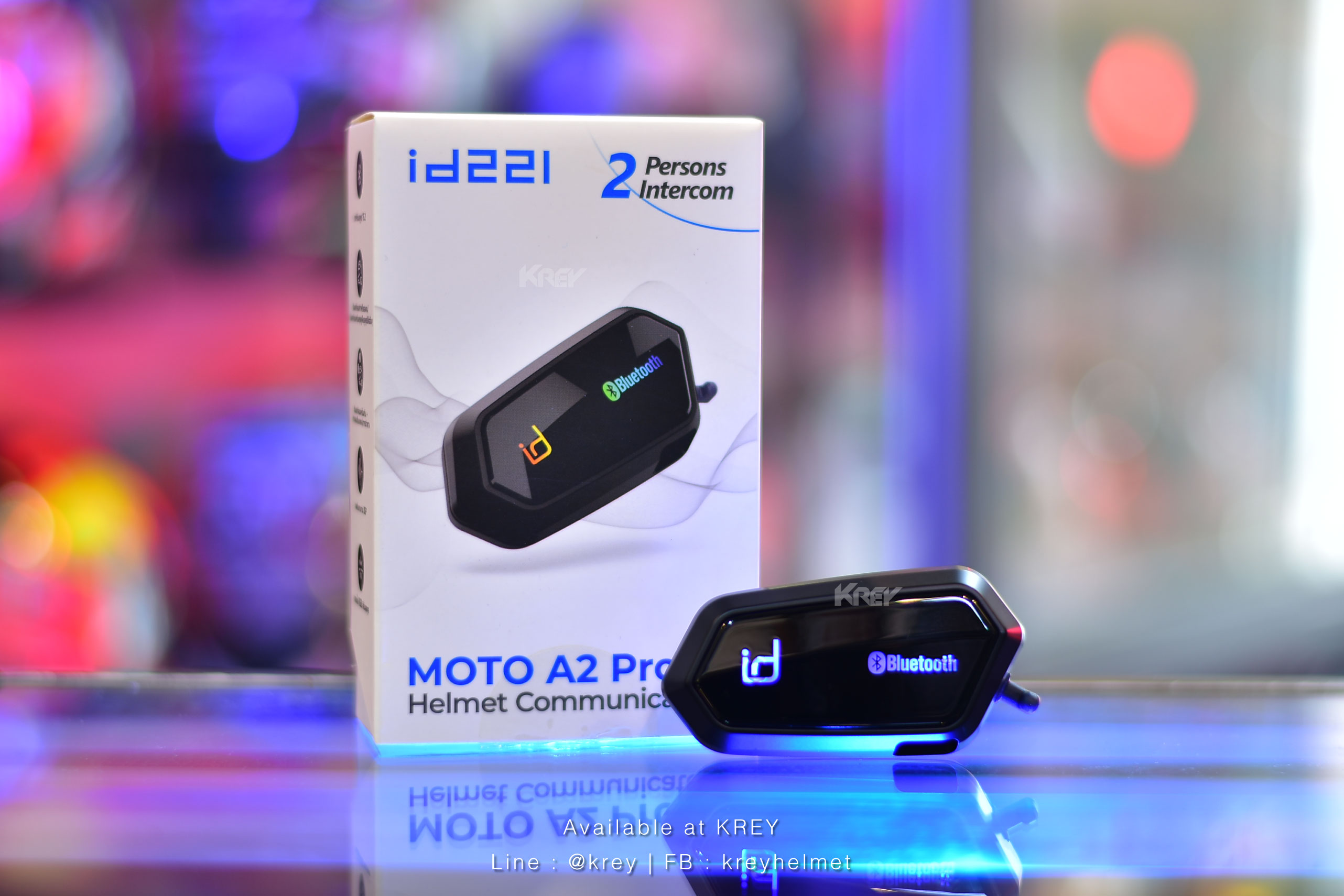 บูลทูธติดหมวก id221 MOTO A2 Pro Black