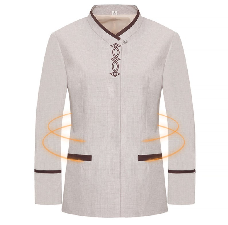 เสื้อแม่บ้านแขนยาว ชุดแม่บ้านทำความสะอาดห้องพัก ชุดแม่บ้านโรงแรม ชุดแม่บ้านโรงพยาบาล