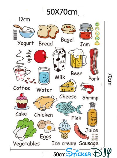 Transparent wall sticker สติ๊กเกอร์ติดผนัง COFFEE สไตล์ E (กว้างfree.xสูงfree.)