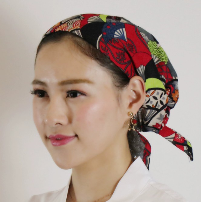 หมวกเชฟอาหารญี่ปุ่น หมวกพนักงานเสิร์ฟ หมวกร้านอาหาร หมวกครัว ราเมน ซูชิ หมวกผ้าโพกหัว