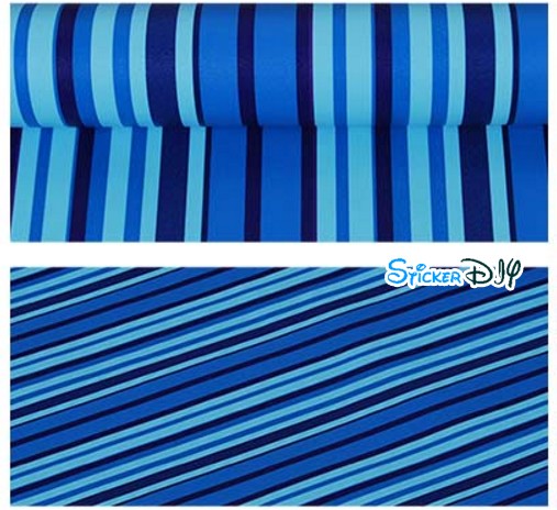 (หน้ากว้าง45cm.xยาว10m.) Wallpaper sticker วอลเปเปอร์แบบกาวในตัว Line สไตล์B สีฟ้า