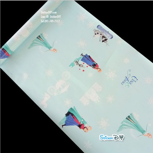 (หน้ากว้าง45cm.xยาว10m.)Wallpaper sticker วอลเปเปอร์แบบกาวในตัว FROZEN 1A