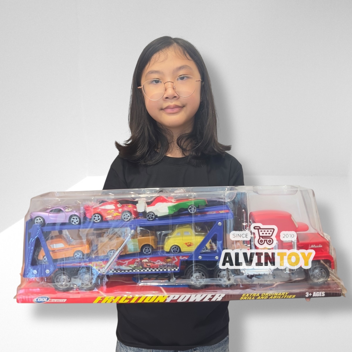 Container Truck Cars 3 - รถแมคควีน รถบรรทุก มีทั้งหมด 7 คัน คันใหญ่ 1 คันเล็ก 6 ผลิตจากวัสดุคุณภาพดี แข็งแรง