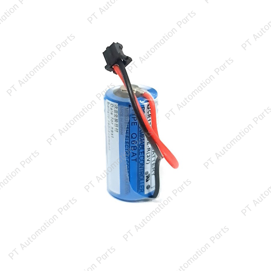 แบตเตอรี่ลิเธียมพร้อมปลั๊กชนิดไม่ชาร์จ Q6BAT CR17335SE-R 3V Battery Lithium with Plug for PLC Mitsubishi CPU Q Series (Non-Rechargeable)