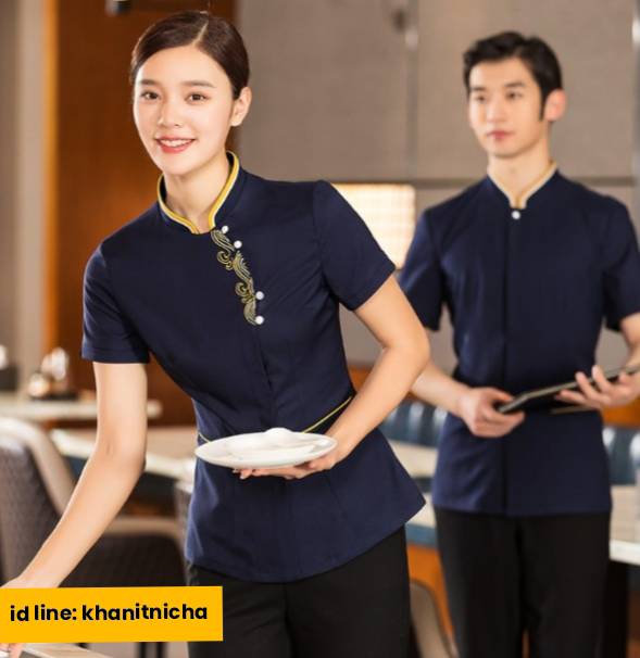ชุดพนักงานเสริฟ ชุดพนักงานร้านอาหารจีน โรงแรม รีสอร์ท