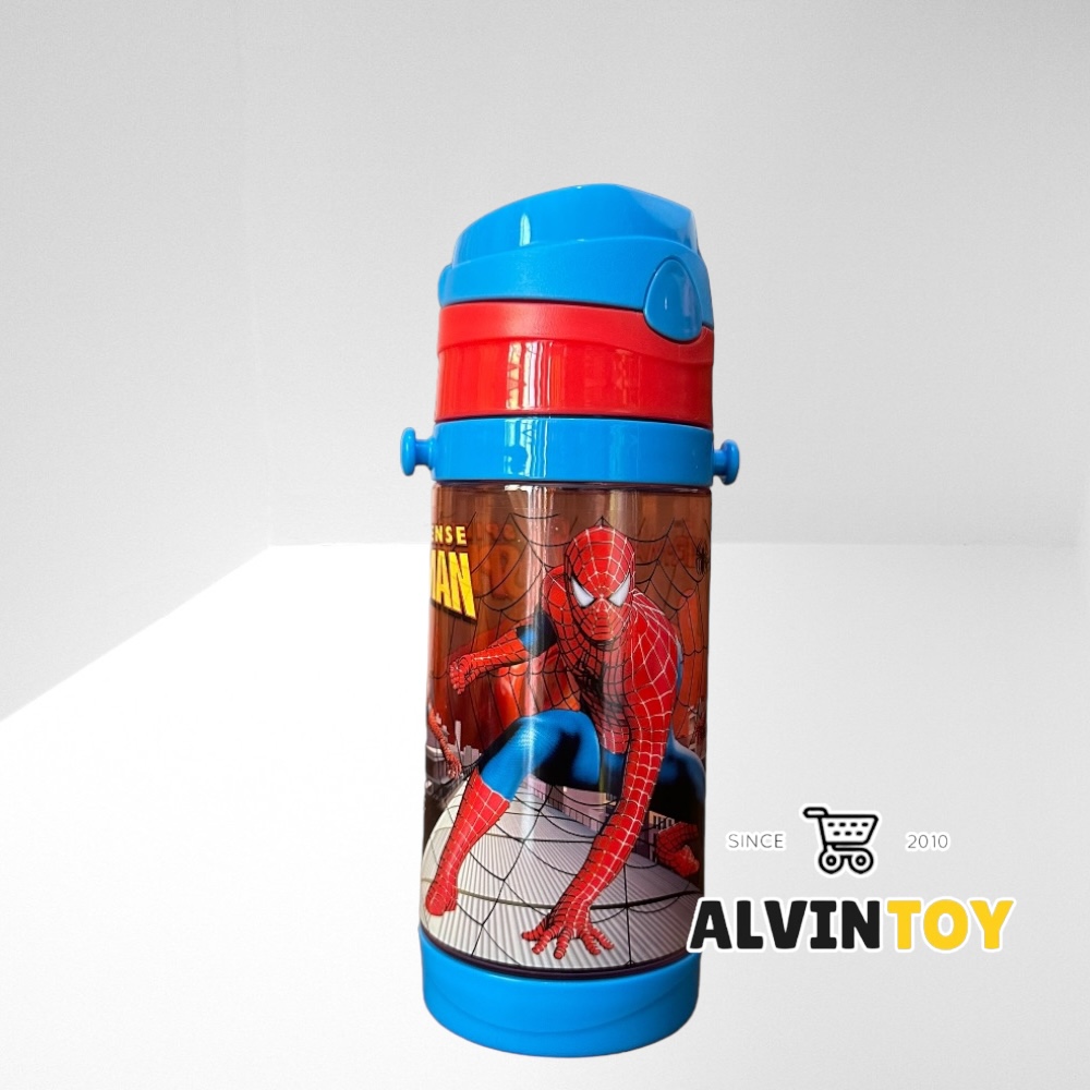 กระติกน้ำเด็ก สไปเดอร์แมน มีหลอดดูด 500 ml ขนาด 7x20 cm.