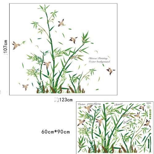 Transparent Wall sticker สติ๊กเกอร์ติดผนัง bamboo SK9190 (กว้าง123cm.xสูง107cm.)