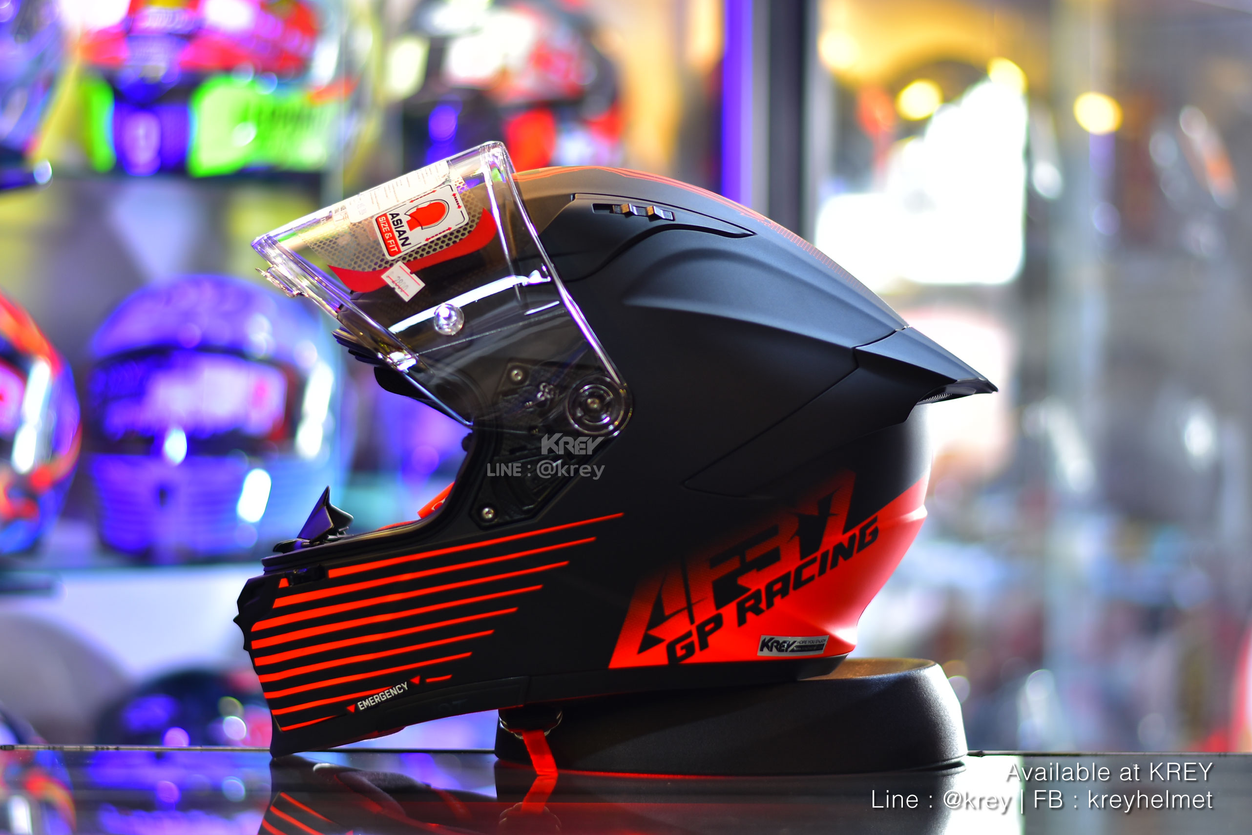 KYT model STRIKER AF37 LIVERY MATT BLACK RED