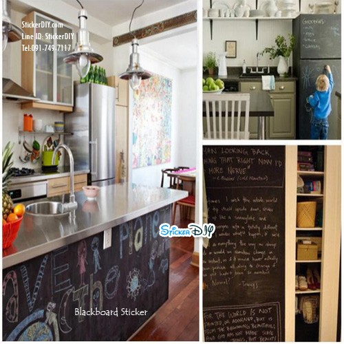 Chalkboard sticker สติ๊กเกอร์กระดานดำติดผนัง ชอล์คเขียนลบได้ (หน้ากว้าง90cm.) เมตรละ180บาท