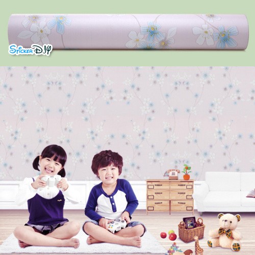 (กว้าง45cm.xยาว10m.)Wallpaper sticker วอลเปเปอร์แบบกาวในตัว Flower สไตล์R