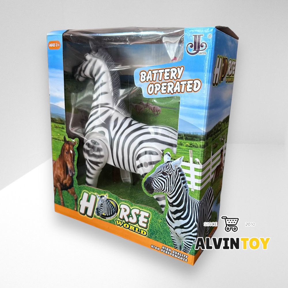 Zebra โมเดลม้าลาย ของเล่นม้าลาย เดินได้ มีเสียง มีไฟ