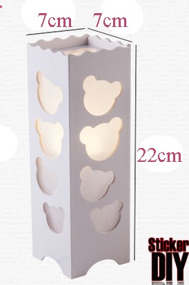โคมไฟแต่งบ้าน แบบตั้งโต๊ะฉลุลาย TEDDY BEARS สีขาว