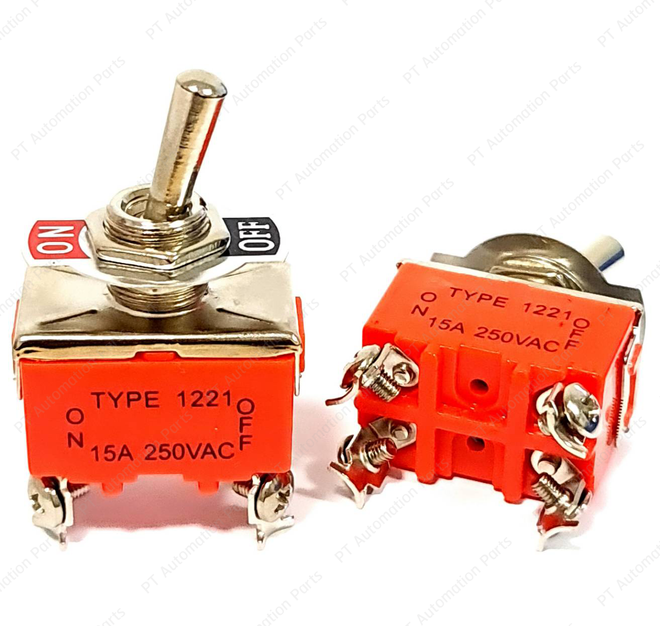 สวิตช์โยก สวิตช์ ปิด-เปิด ท็อกเกิ้ลสวิตช์ Toggle Switch 1221 ON-OFF 4-pins 15A 250VAC 2-Contact ล็อคค้าง 4ขา 2จังหวะ