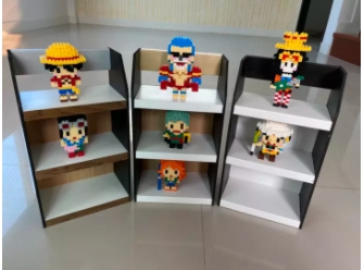 ชั้นวางไม้กระทัดรัด 3ช่อง วางของจุกจิก วางต้นไม้เล็กๆได้ วางเลโก้ วางโมเดล