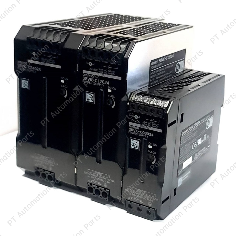 สวิตชิ่งเพาเวอร์ซัพพลาย OMRON S8VK-C Switching Power Supply 24VDC S8VK-C06024 S8VK-C12024 S8VK-C24024 S8VK-C48024 60W/120W/240W/480W 2.5A/5A/10A/20A แบบยึดรางปีกนก Din Rail Mount