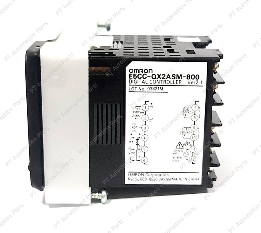 เครื่องควบคุมอุณหภูมิแบบดิจิตอล OMRON E5CC-QX2ASM-800 Digital Temperature Controller 1-Output Voltage (for driving SSR), 2-Auxiliary Output, Multi-Range, 100-240VAC, Size 48×48mm, Ver.2.1 E5CC Series