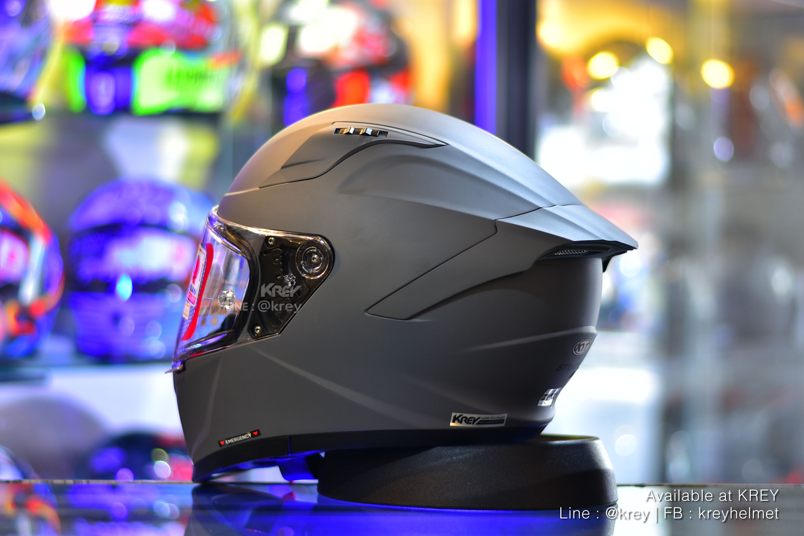 KYT model STRIKER : PLAIN MATT GRL GREY