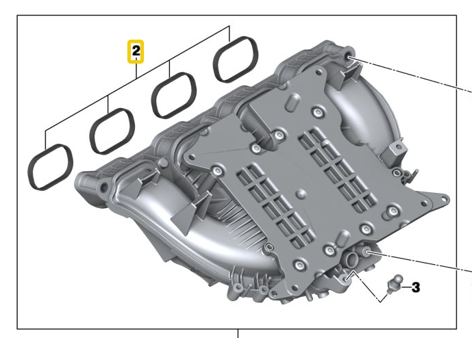 ชุดปะเก็นยางท่อร่วมไอดี BMW 320i, 328i (โฉม F30, F31, F34), 11612297462, 2297462, 11612212759