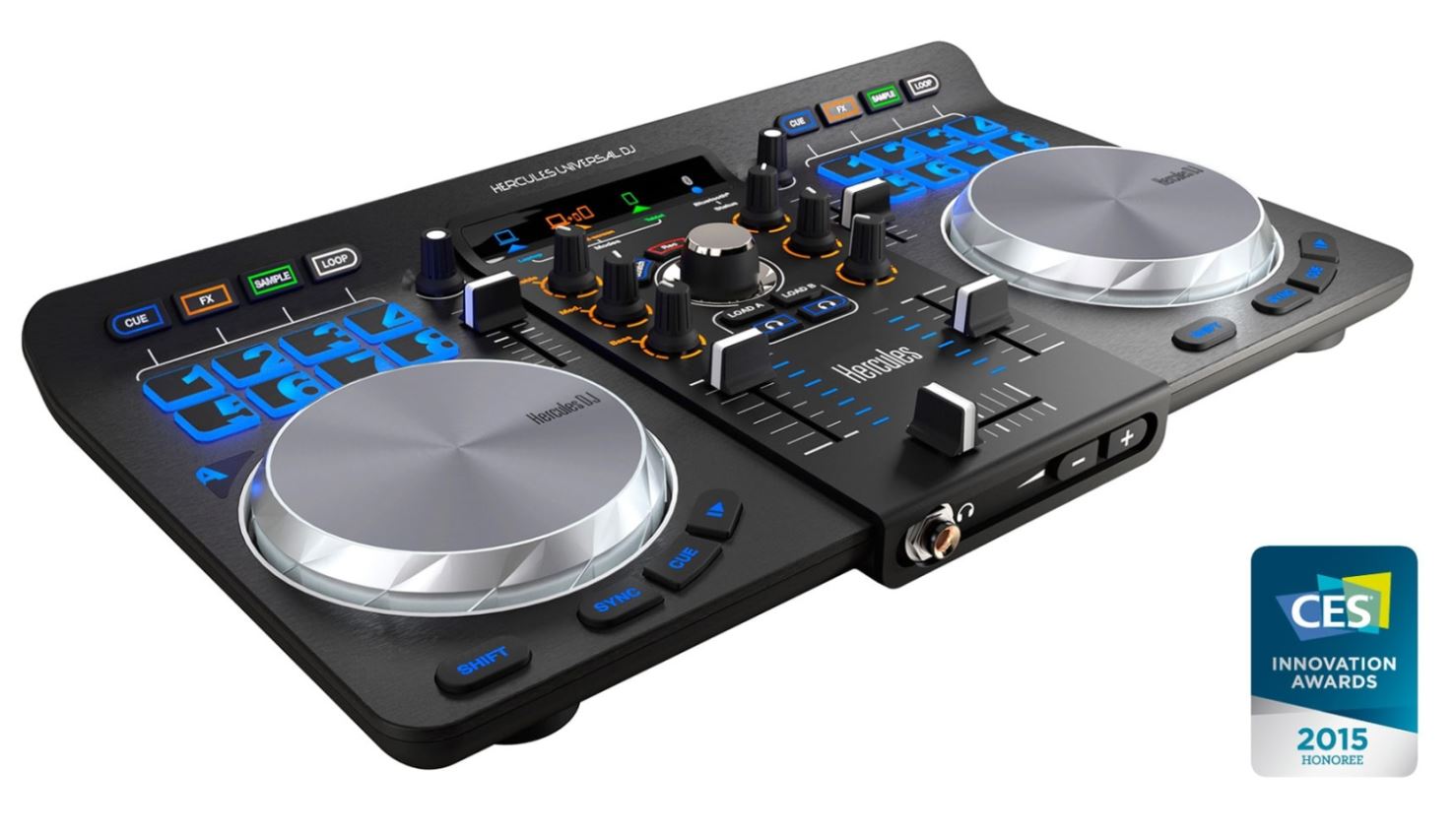Hercules Universal DJ *ของแท้รับประกัน 1ปี* ดีเจคอนโทรลเลอร์ 2-Ch USB DJ Controller with Bluetooth, Android, iOS, PC, Mac