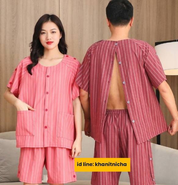 ชุดนวดลูกค้า ชุดนวดลูกค้าสปา ชุดกายภาพบำบัด สีชมพู สีเทา แขนสั้น แขนยาว