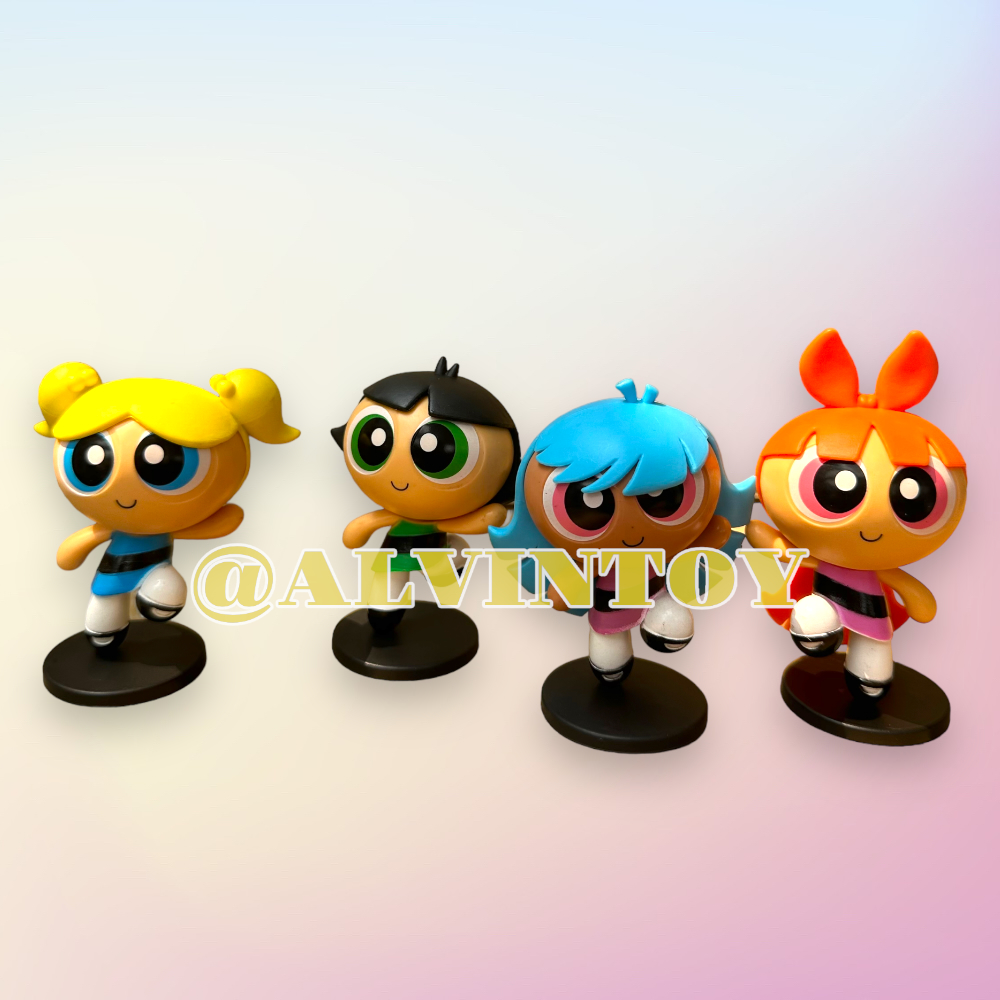 โมเดล Powerpuff Girls - พาวเวอร์พัฟฟ์เกิลส์ ชุด 4 ตัว ขนาดความสูง 9-10 ซม. สำเนา