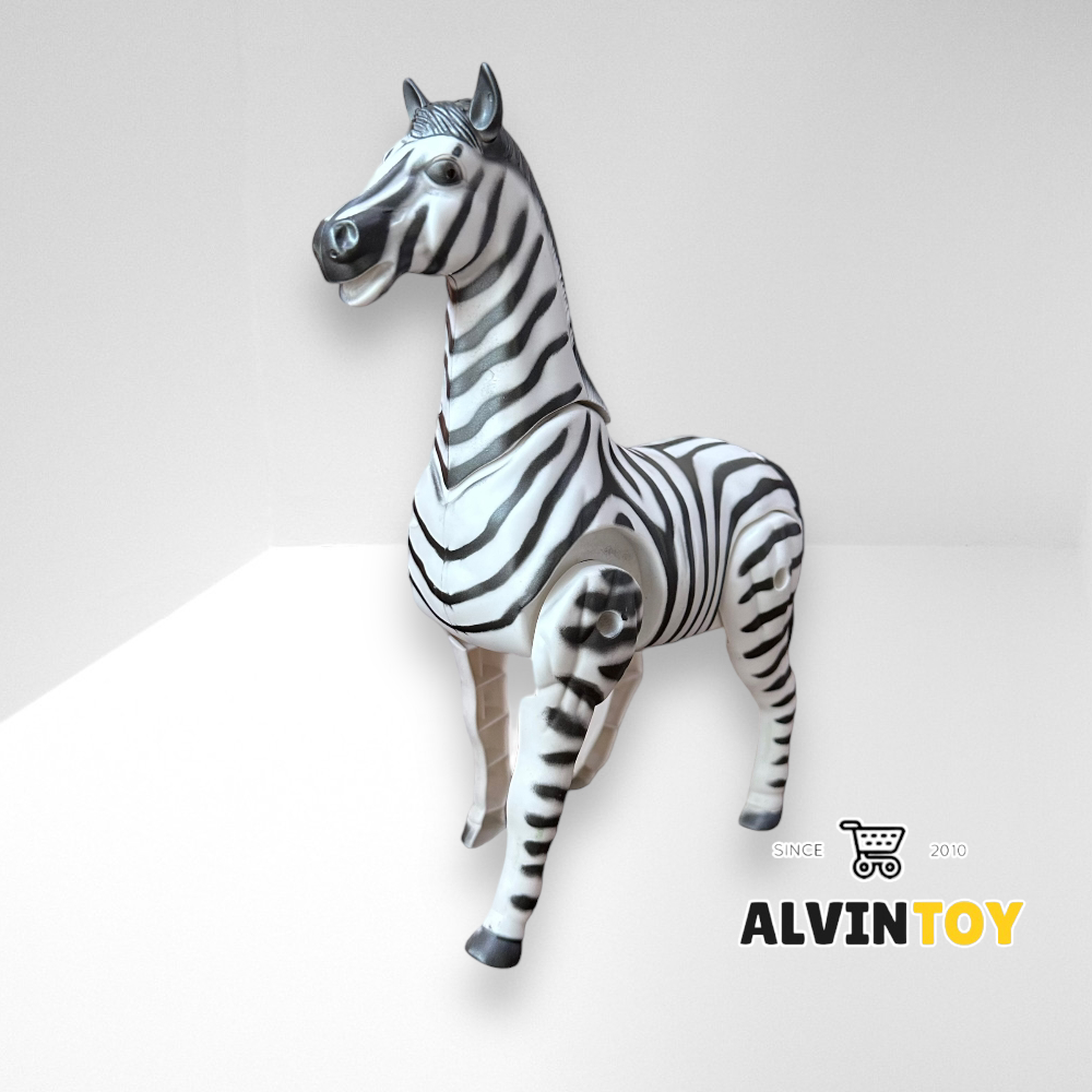 Zebra โมเดลม้าลาย ของเล่นม้าลาย เดินได้ มีเสียง มีไฟ