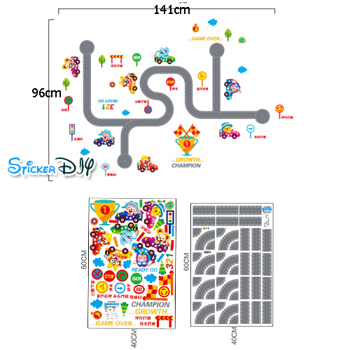 Wall sticker สติ๊กเกอร์ติดผนัง GROWTH CHAMPION (กว้าง141cm.xสูง96cm.)