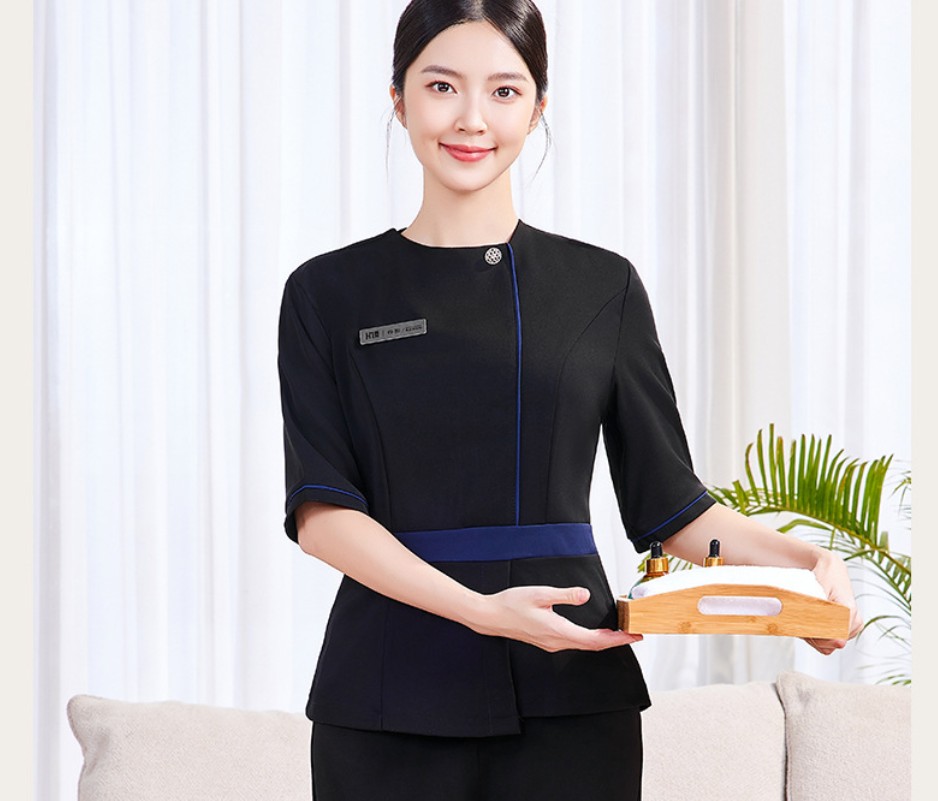 ชุดสปาเพื่อสุขภาพ ชุดนวดสปา ชุดพนักงานศูนย์ความงามทางการแพทย์ การแช่เท้า ร้านเสริมสวย (แยกขายเสื้อ)