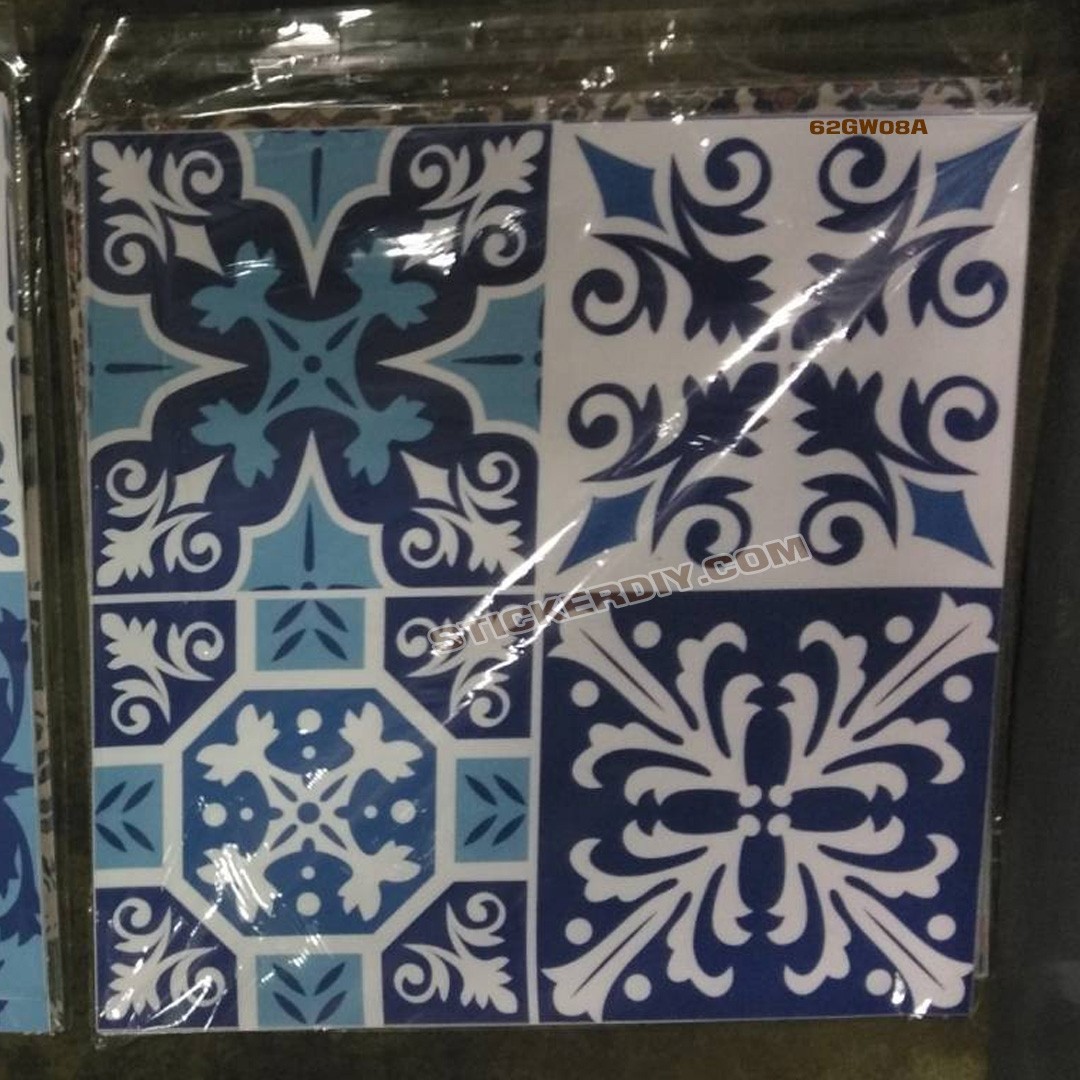 Wall Sticker สติ๊กเกอร์กระเบื้องโบราณ GW08A (กว้าง50cm.xสูง50cm.)