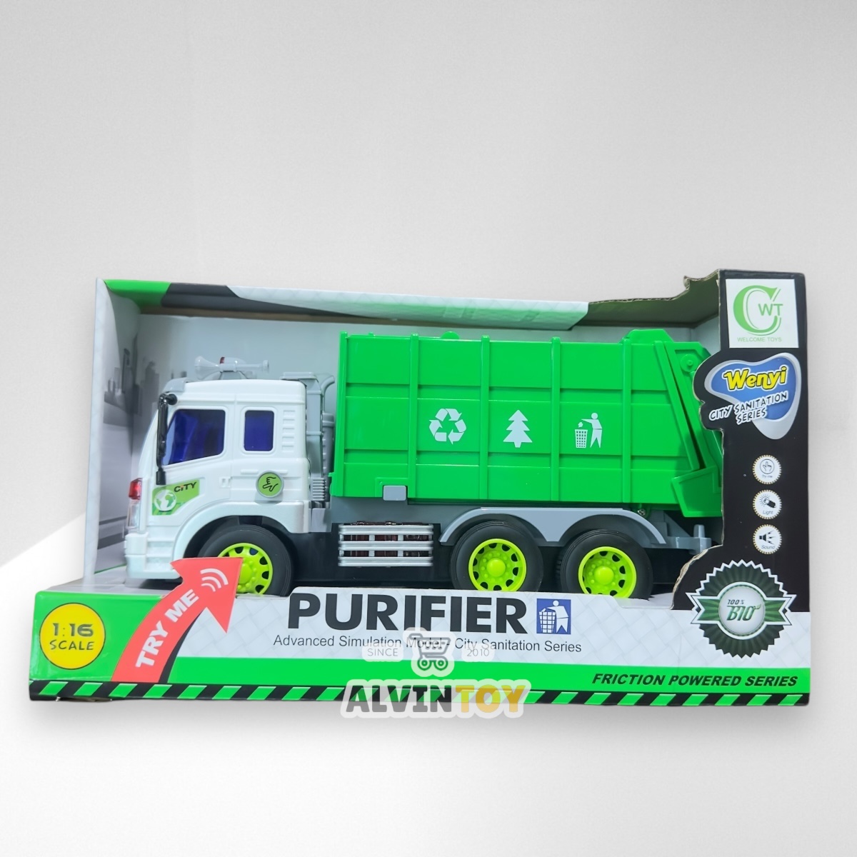 ของเล่น รถขยะ ขนาดความกว้าง 28 cm. สูง 13 cm. มีเสียง มีไฟ ผลิตจากพลาสติกคุณภาพดี แข็งแรง ทนทาน สินค้าได้รับมาตรฐาน มอก.