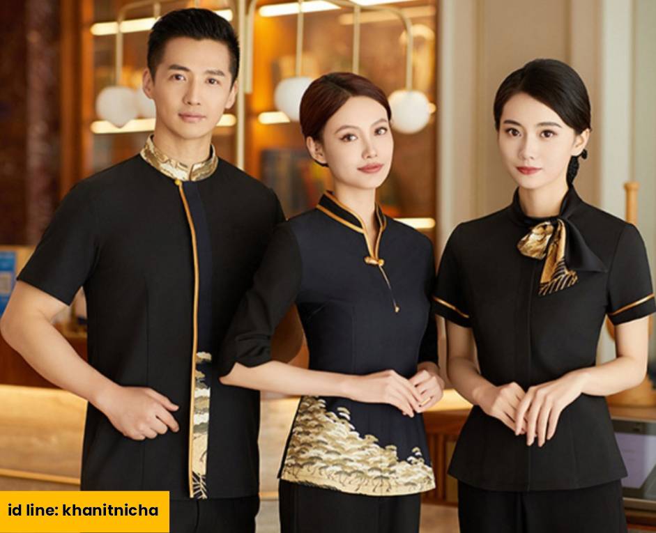 ชุดพนักงานเสริฟ ชุดพนักงานร้านอาหาร ชุดฟร้อนโรงแรม
