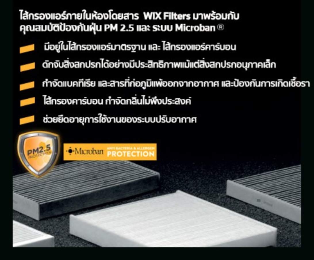 กรองแอร์ / ไส้กรองอากาศแอร์ TOYOTA REVO 2.4 / 2.8 ปี15, C-HR, PRIUS 1.8 Hybrid / New Innova ยี่ห้อ WIX โตโยต้า รีโว่ / พรีลูด WP 2158 CABIN AIR FILTER