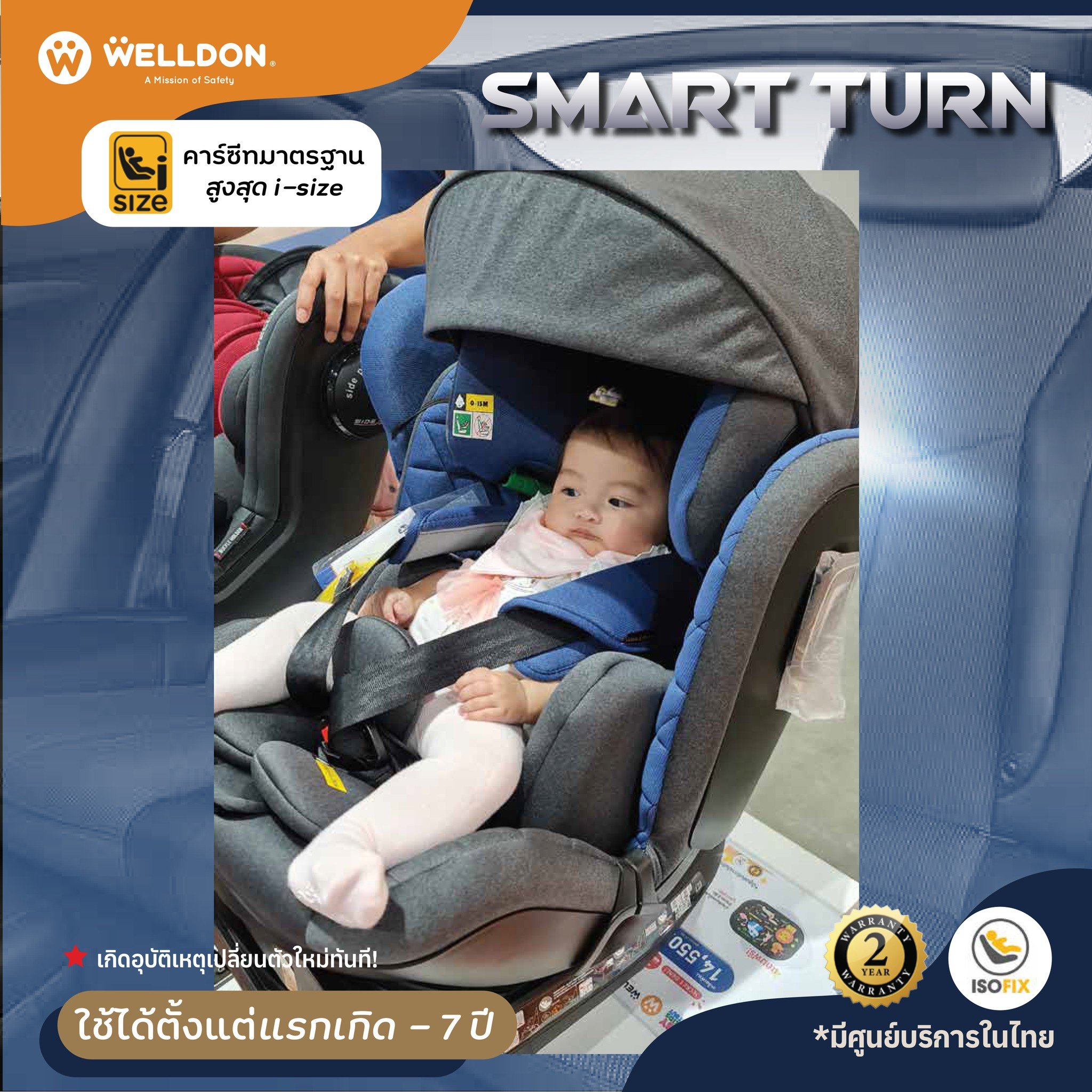 Welldon คาร์ซีท รุ่น Smartturn Classic (แรกเกิด - 7 ปี)