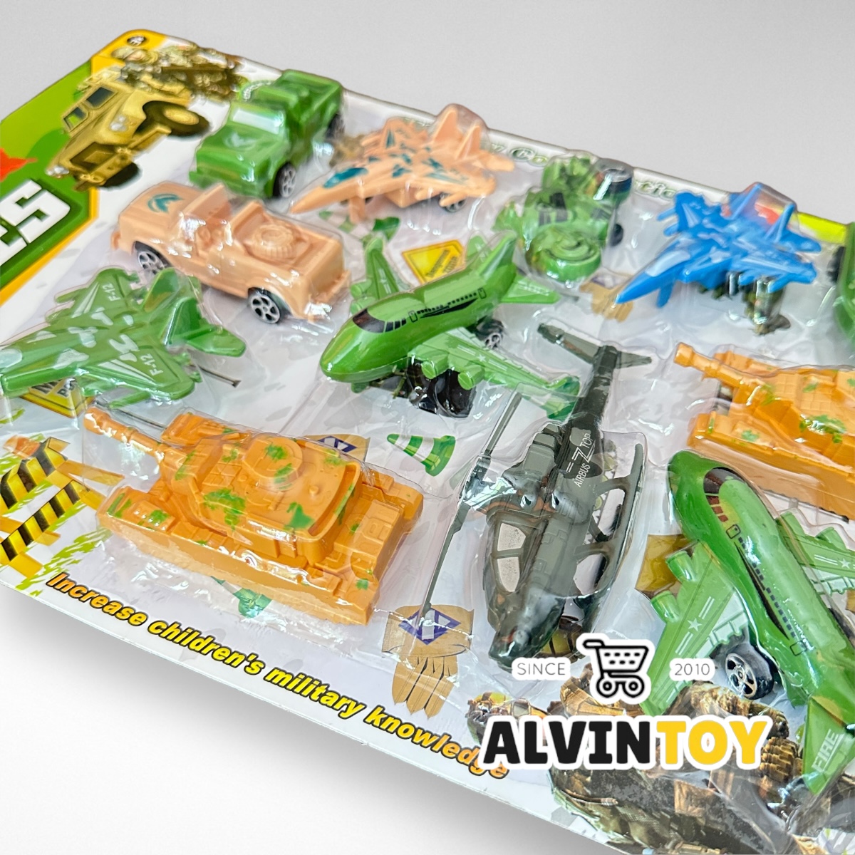 ของเล่นโมเดล ของเล่นรถทหาร เฮริคอปเตอร์ เครื่องบิน 1 ชุด มีทั้งหมด 12 ชิ้น ส่งเร็ว