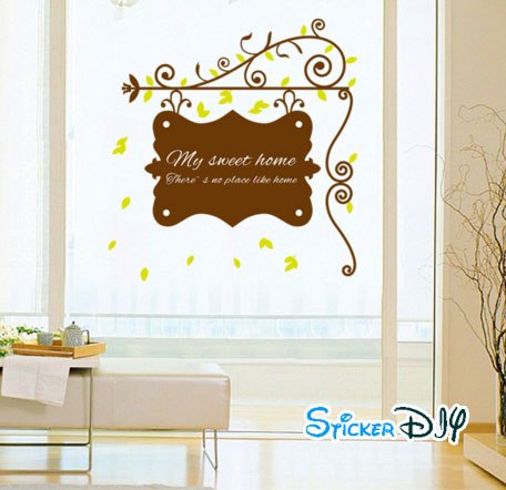 Transparent wall sticker สติ๊กเกอร์ติดผนัง My sweet home (กว้าง40cm.xสูง44cm.)