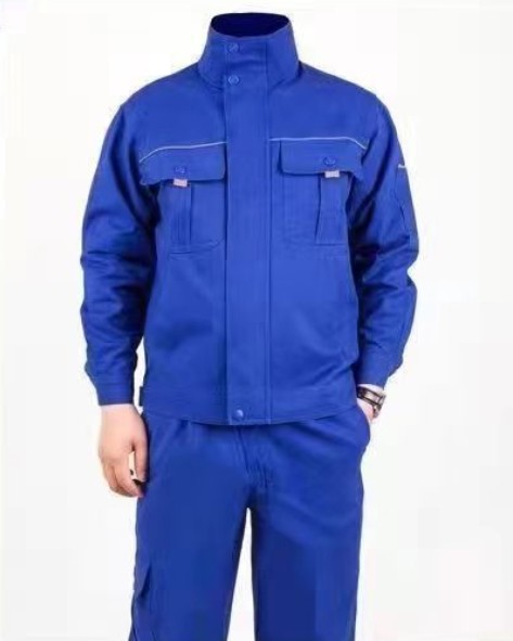 ชุดช่างผ้าฝ้ายแท้ ชุดป้องกันแรงงาน มีแถบสะท้อนแสง ชุดช่าง ชุดช่างเชื่อมโรงงาน สีกากี สีฟ้า