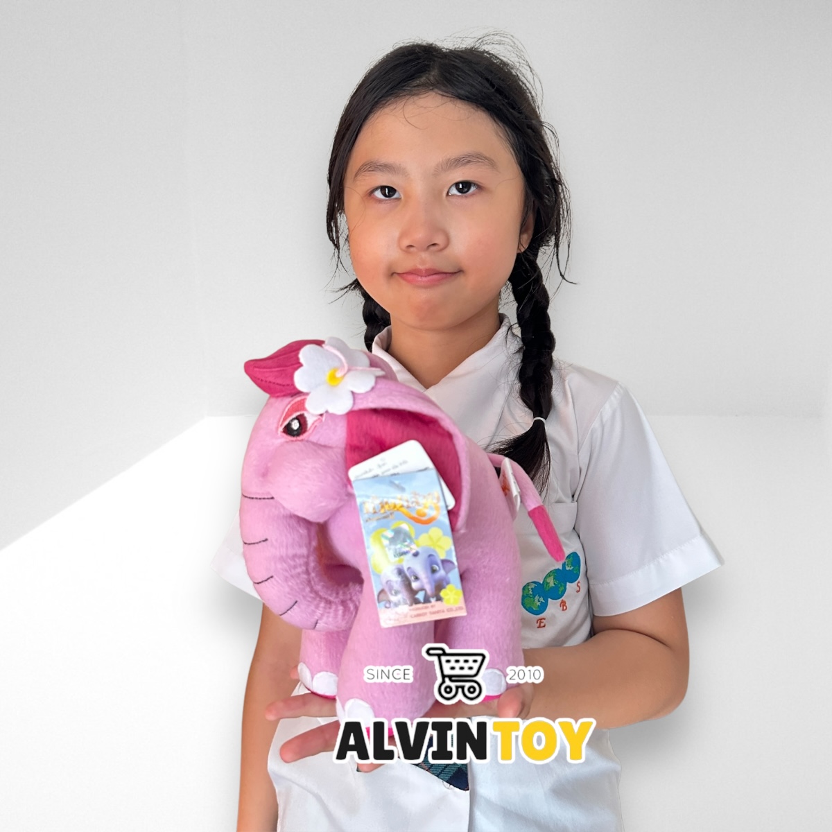 ตุ๊กตาช้างชบาแก้ว 7 นิ้ว