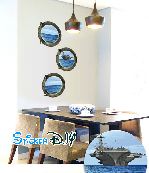 Wall sticker สติ๊กเกอร์ติดผนัง 3D OCEAN สไตล์ A (Freesize)