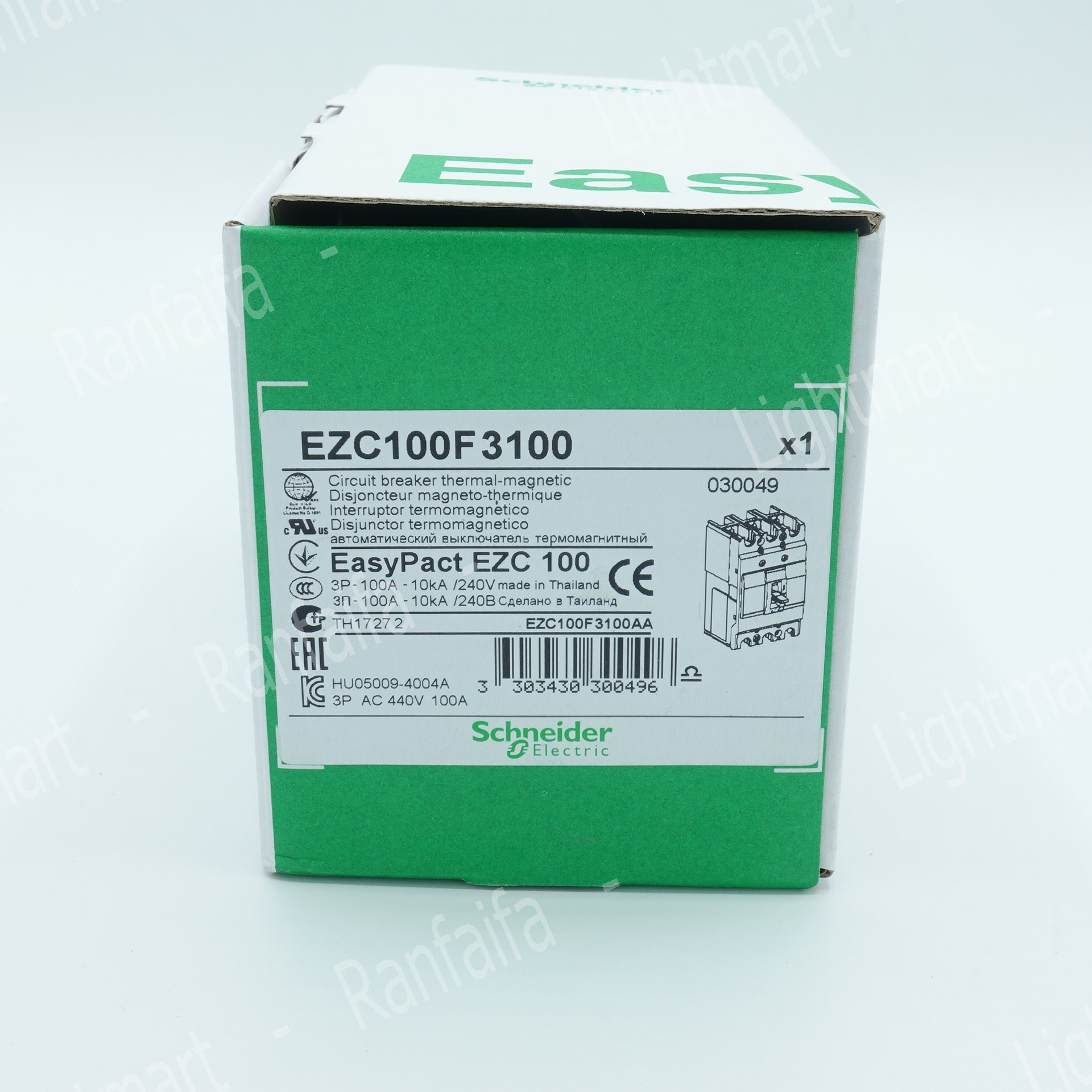 เมนเบรกเกอร์ 3P EZC100F (10kA) Schneider