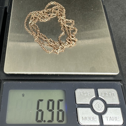 รหัส 64032 สร้อยคอ นาก40 ลายคดกริช รอบเส้น ความยาว 26 นิ้ว สวมหัวได้ นน. 6.96 g