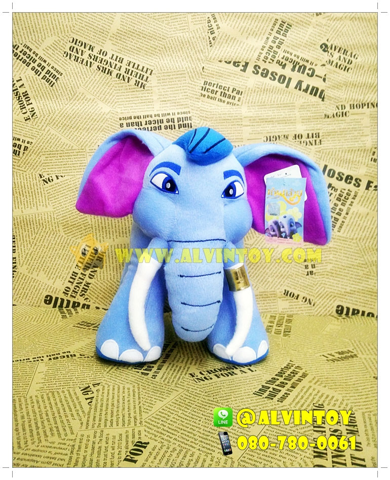 ตุ๊กตาช้างก้านแก้ว & ชบาแก้ว 10 นิ้ว