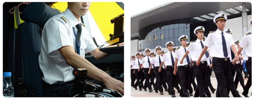 ชุดพนักงานต้อนรับบนเครื่องบิน กัปตันนักบิน นักบินพลเรือน เสื้อเชิ้ตสีขาวสำหรับทำงานของพนักงานต้อนรับบนเครื่องบิน