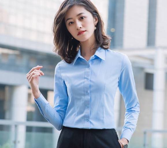 เสื้อเชิ้ตแขนยาว สีขาว สีดำ สีเทา สีม่วง สีแดง สีชมพู สีกรมท่า สีฟ้า