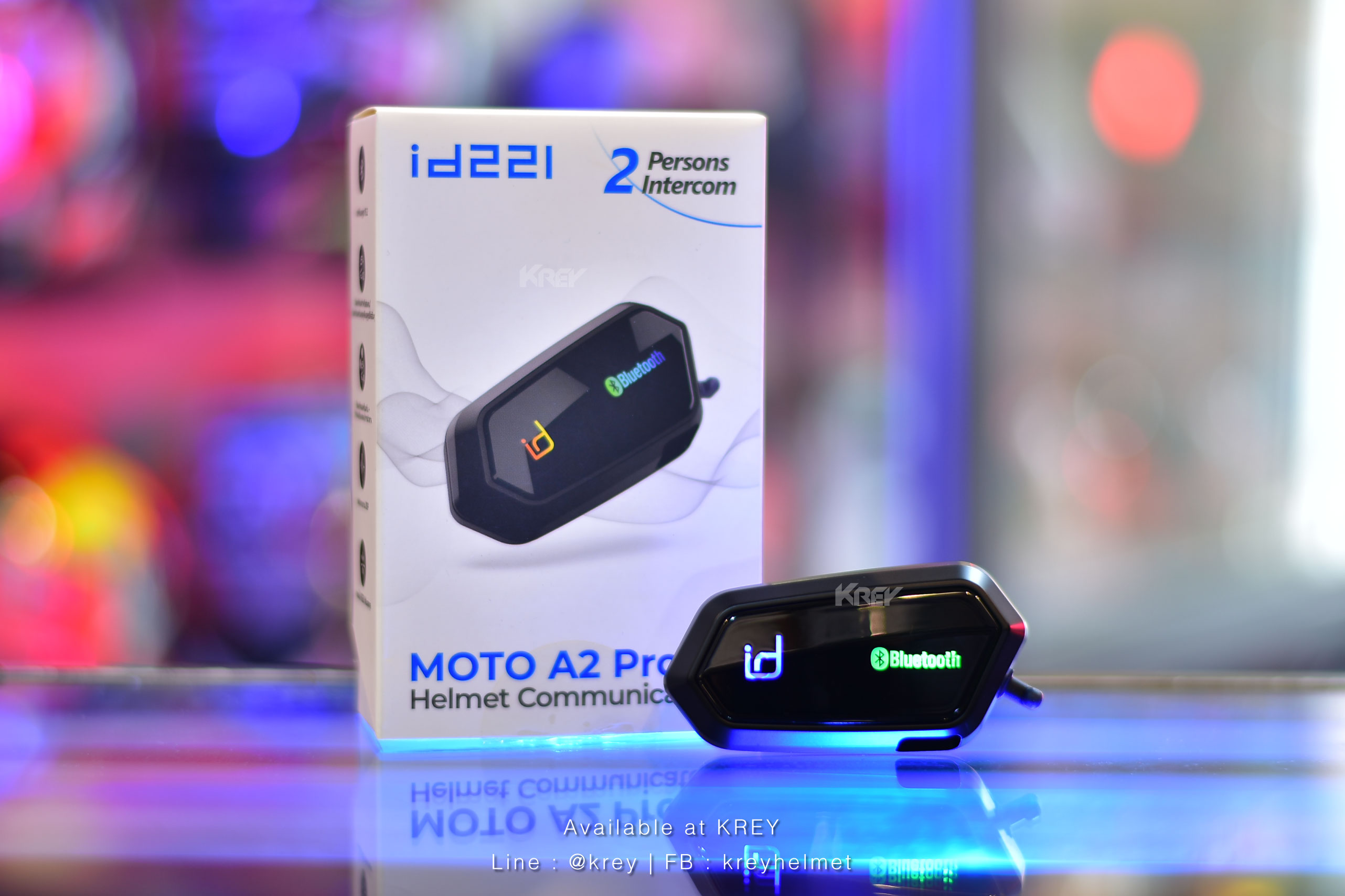 บูลทูธติดหมวก id221 MOTO A2 Pro Black