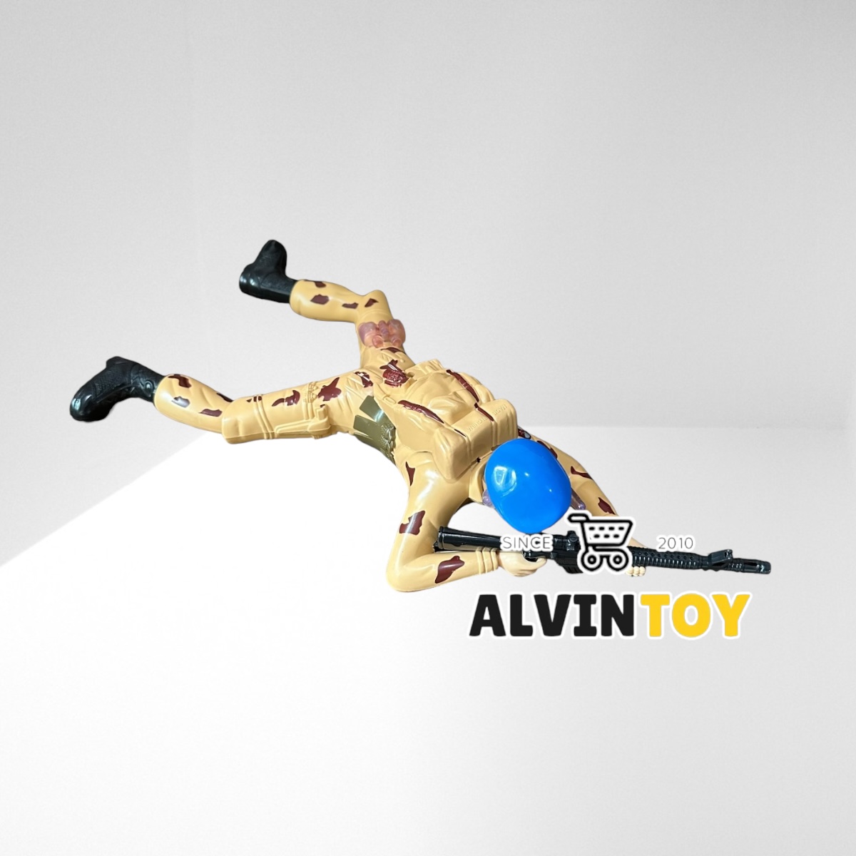 ของเล่นทหารหมอบมีเสียงไฟ ทหารคลานได้ ยิงปืนได้ มีเสียงมีไฟ