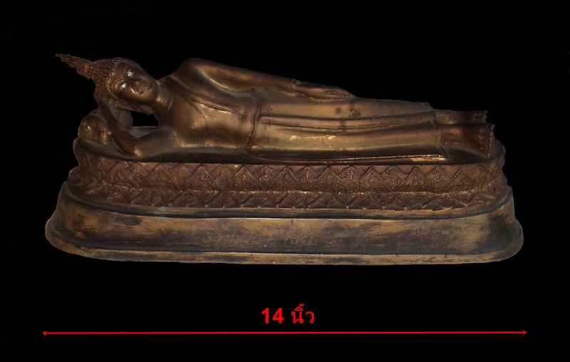 พระบูชาปางไสยาสน์(พระประจำวันอังคาร) วัดพระลอย จ.สุพรรณบุรี ขนาด 14นิ้ว