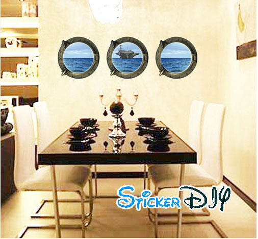 Wall sticker สติ๊กเกอร์ติดผนัง 3D OCEAN สไตล์ A (Freesize)