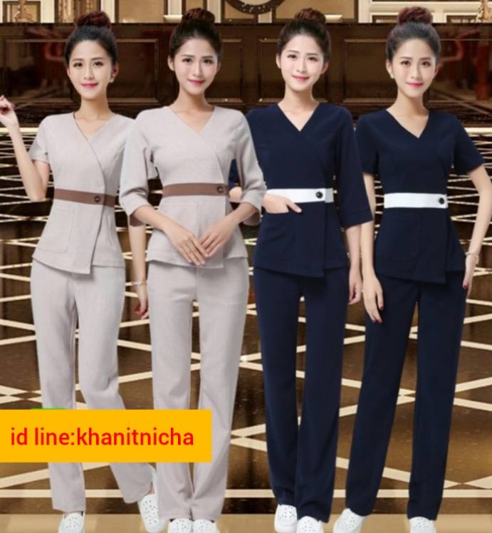 ชุดพนักงานนวดสปา ชุดพนักงานคลินิกความงาม ชุดพนักงานต้อนรับ