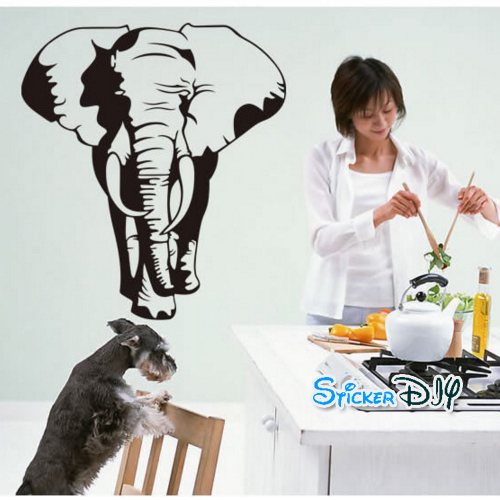 Transparent wall sticker สติ๊กเกอร์ติดผนัง ช้างใหญ่ (กว้าง190cm.xสูง65cm.)